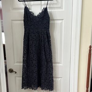 Elegant Navy Lace Dress